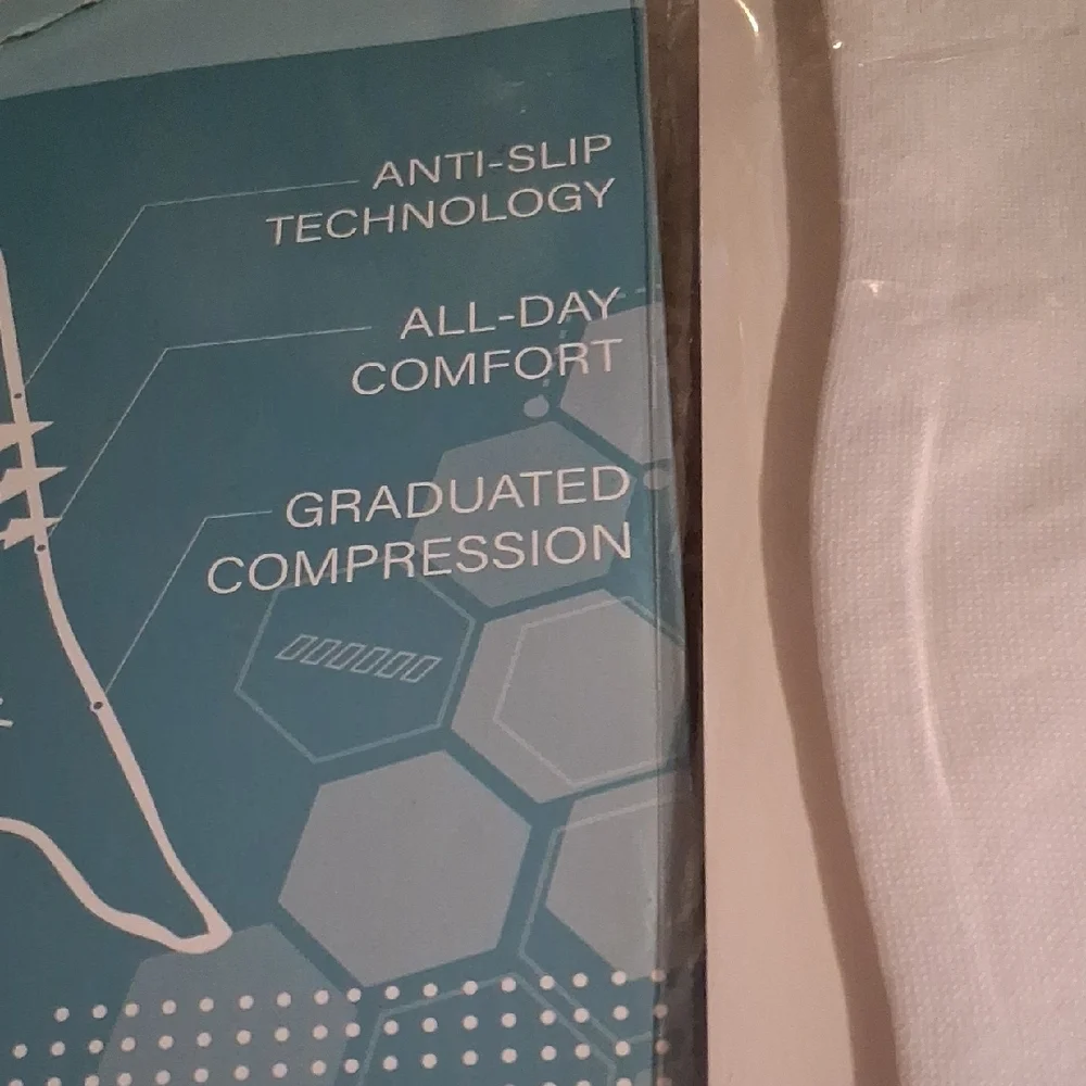 White Anti-Embolism Compression Stockings - Picture 6 of 12